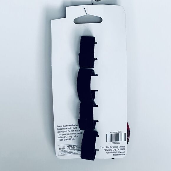 Set of 4 Dog Holiday BOWS Christmas Holiday Gold Silver Sequin Tartan Plaid - Picture 4 of 4